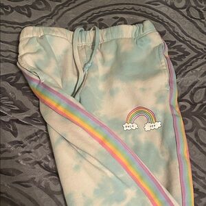 Jac Vanek Tie-Dye Track Pants with Rainbow Stripe
